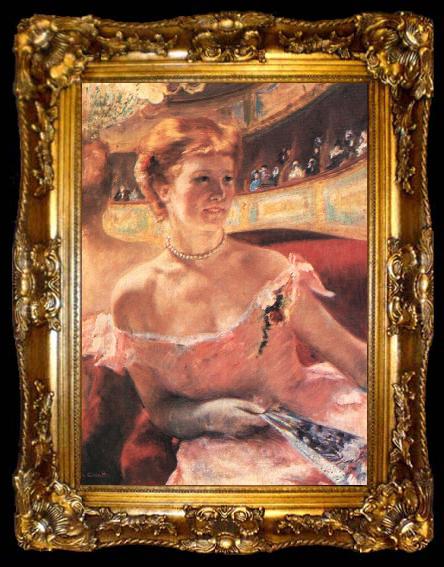 framed  Mary Cassatt Lydia in a Loge Wearing a Pearl Necklace, ta009-2